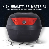 HOMCOM 28L Motorcycle Tail box Helmet Top Case Motorbike Luggage Storage Trunk Carrier Mount Rack w/ 2 Keys(m-6)