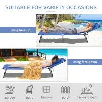 Outsunny Reading Hole Sun Lounger - Blue(m-5)