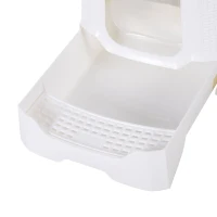 PawHut Maison de toilette pour chat tiroir à litière coulissant porte battante filtre odeur + pelle fournis 54L x 42l x 41H cm blanc(m-8)