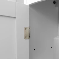kleankin Meuble wc suspendu armoire à pharmacie murale armoire salle de bain rangement avec porte et étagère réglable - 41 x 18,5 x 52 cm - MDF - blanc(m-9)