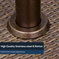 Outsunny 12KW Patio Gas Heater Freestanding Outdoor Garden Heating Rattan Furniture Wicker Table Top(m-7)