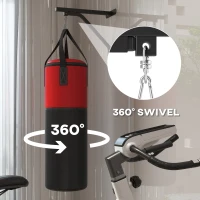 SPORTNOW Unfilled Punching Bag Set with Boxing Bag Bracket, Boxing Gloves, Hand Wraps and 360° Swivel Hook(m-7)