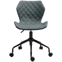 HOMCOM Office Computer Desk Chair, Swivel Task Chair no Arms, Fabric Study Chair with Adjustable Height and Rolling Wheels for Home Work, Grey(m-11)
