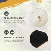 Outsunny Jardinière sur Pied - Potager sur roulettes - étagère, Tablette Rabattable, Inserts d'irrigation, Feutre de Drainage(m-6)