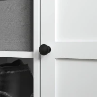 HOMCOM Multi-Compartment Shoe Storage Bench, with Top Cushion - White/Grey(m-8)