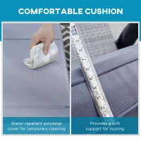 Outsunny Outdoor PE Rattan Sun Lounger, Multi-position Backrest Adjustable Single Recliner Sunbed Daybed with Removeable & Washable Cushion, for Patio, Garden, Dark Grey(m-6)