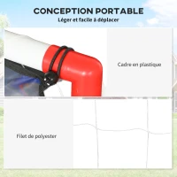 HOMCOM Cage de handball enfant exterieur but 5 zones cibles ballon de handball gonflable pompe 116 x 48 x 76 cm blanc(m-6)