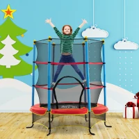 HOMCOM Trampolino Elastico per Bambini 3-6 Anni con Pali Imbottiti, in Acciaio, PP e Poliestere, Ø175x163 cm(m-2)