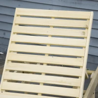 Outsunny Set di 2 Lettini Prendisole da Giardino in Legno, Pieghevoli e con Schienale Regolabile, 195x59x30 cm(m-8)