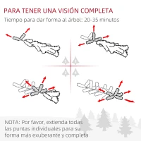 HOMCOM Árbol de Navidad Artificial de 180 cm con 618 Ramas Agujas de Pino y Base de Acero Ø70x180 cm Verde(m-6)