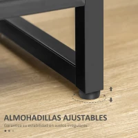 HOMCOM Mesita de Noche con 1 Cajón de Tela Plegable Mesa Auxiliar para Oficina Estudio 45x40x50,5 cm Marrón Rústico(m-6)