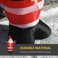 HOMCOM 4ft Inflatable Christmas Santa Claus Xmas Decoration 1 LED Holiday Air Blown Yard Outdoor Décor(m-5)