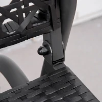 Outsunny Mecedora de Ratán de 2 Plazas Banco Balancín de Jardín con Balanceo Ergonómico y Marco de Metal para Terraza Balcón Exterior Patio Hotel Carga 220 kg 120x70x84 cm Negro(m-7)