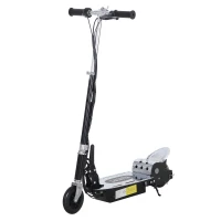HOMCOM HOMCOM Patinete Eléctrico Scooter Plegable Negro Patinete Eléctrico Scooter Plegable con Manillar y tipo Monopatín con Freno y Caballete 120W Carga 80kg 81.5x37x96cm (Negro)(m-11)