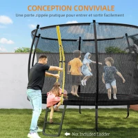 SPORTNOW Trampoline de jardin trampoline extérieur filet de sécurité 54 ressorts à haute tension Ø 305 x 240 cm noir(m-5)