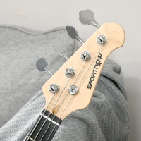 SPORTNOW Basso Elettrico 4 Corde con Amplificatore 15W, Borsa, Tracolla e Plettri, Colore Blu Scuro(m-7)