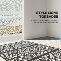 Outsunny Panneau brise vue décoratif paravent extérieur à motif géométrique ajouré en métal - 122 x 45 x 198 cm, blanc(m-4)
