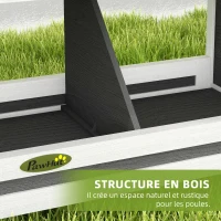 PawHut Pondoir nichoir pour poules 3 emplacements avec toit asphalte structure en bois 95 x 37 x 34 cm gris noir(m-5)