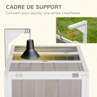 PawHut Maison enclos cage pour petit animal tortue avec 2 espaces dim. 91,5L x 61l x 33H cm - bois de sapin(m-5)