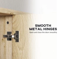 HOMCOM Five-Shelf Mirrored Bathroom Cabinet - Wood-Effect(m-7)