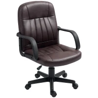 HOMCOM Swivel Executive Chair PU Leather Computer Desk Chair, Dark Brown(m-11)