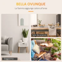 HOMCOM Camino Bioetanolo in Acciaio Inox, 2.5h di Combustione con Serbatoio 1.5L e Copertura 20m², 90x16x40 cm, Argento(m-6)