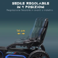 HOMCOM Go Kart a Pedali per Bambini 3-8 Anni con Sedile Regolabile e Ruote in EVA, 100x58x58.5 cm, Blu(m-4)