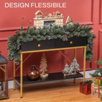 HOMCOM Ghirlanda Natalizia con 50 Luci LED Bianche e Decorazioni, in Plastica e Metallo, 180x30x30 cm, Verde(m-6)