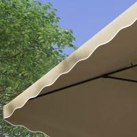 Outsunny Parasol déporté carré pour jardin avec pied en croix, poignée, lambrequin, double toit, 243L x 243l x 251H cm, kaki(m-7)
