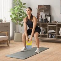 SPORTNOW 8KG Soft Kettlebell, Kettlebell with Non-Slip Handle for Home Gym, Weight Lifting, Strength Training, Yellow/Grey(m-10)