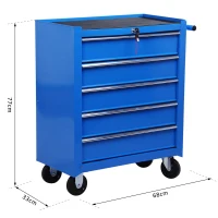 Homcom Caisse à Outils avec Chariot en Acier Bleu 68 x 39 x 71 cm(m-3)