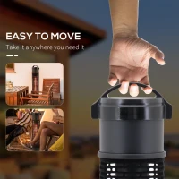 Outsunny Table Top Patio Tower Heater with Cool Touch Felt Mesh Cover, 1.2kW Infrared Outdoor Electric Heater with IP54 Rated Weather Resistance, Tip Over Safety Switch, 1.8 m Power Cord, Φ20 x 65 cm(m-8)