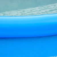 Outsunny 274cm x 76cm Inflatable Swimming Pool Family-Sized Blow Up Pool Round Paddling Pool with Hand Pump for Adults, Outdoor, Garden and Backyard, Blue(m-8)