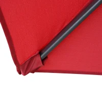 Outsunny 2.8m Garden Parasol Umbrella, Round Outdoor Market Table Umbrella Sun Shade Canopy, Wine Red(m-9)