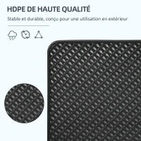 Outsunny Lot de 4 dalles de lestage pour parasol déporté à remplir d'eau ou de sable jusqu'à 60/80 kg 100 x 100 x 8 cm noir(m-6)