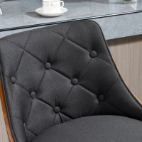 HOMCOM Lot de 2 tabourets de bar réglable en hauteur rotatif sur 360° avec repose-pieds, tissu capitonné(m-7)