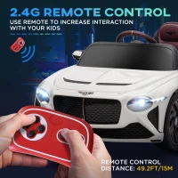 HOMCOM Bentley Bacalar Licensed 12V Kids Electric Car, with Remote Control, White(m-5)