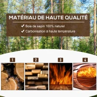 Outsunny jardinière design charrette avec 4 roues et poignée - carré Potager dim. 93L x 55l x 137H cm - Bois Sapin(m-6)