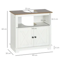kleankin Mobile Bagno Sotto Lavabo con Armadietto a 2 Ante e Ripiano Aperto, in Truciolato, 60x30x60 cm(m-3)