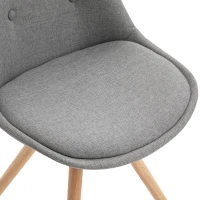 HOMCOM Lot de 2 Chaise de Salle à Manger, Chaise de Cuisine, Design Simple Moderne, revêtement Tissu en Lin, siège Dossier Confortable, Rembourrage Mousse, Pieds Bois, 48 x 56 x 87 cm, Gris(m-7)