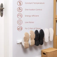 HOMCOM 3 Pairs Electric Shoe Dryer, Wall Mounted Shoe Warmers with Constant Temperature for Boots, Leather Shoes, Socks, White(m-4)