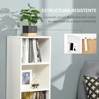 HOMCOM Estantería para Libros con 3 Estantes Abiertos Cajón Librería Moderno para Almacenamiento Juguetes 40x30x129,5 cm Blanco(m-5)