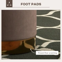 HOMCOM Soft Padded Corduroy Footstool - Light Brown(m-5)