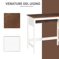 HOMCOM Scrivania Ufficio per PC con 2 Mensole in Legno, Arredamento Casa e Studio 110x48x76.2cm, Noce e Bianco(m-7)