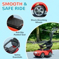 AIYAPLAY Bentley Bentayga Licensed 3-in-1 Baby Push Car,  Ride on Car Sliding Car with Canopy, Horn Music - Red(m-8)