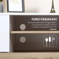 HOMCOM Carrello Porta TV con 1 Anta e Vani Aperti, Mobile per TV fino 42'' con Ruote, 80x45x39.5cm(m-5)