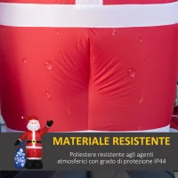 Outsunny  Babbo Natale Gonfiabile con Luci LED Bianche e Gonfiatore Incluso, 146x77x238 cm(m-6)