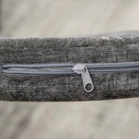 PawHut Mesa Auxiliar con 1 Orificio para Gatos Pequeños Estante Superior y Cojín 40x40x40 cm Negro y Gris(m-9)