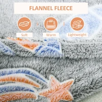 HOMCOM Glow in The Dark Flannel Fleece Blanket for Sofas, All-Season Fluffy Warm Throw Blanket for Bed, Couch, Chair, Kids Galaxy Stars Luminous Blanket for Boys and Girls, 203x152cm, Grey(m-4)