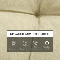 Outsunny 2-Piece Seat Cushion Replacement with Backrest, Garden Patio Chair Cushions Set with Ties, Beige(m-4)